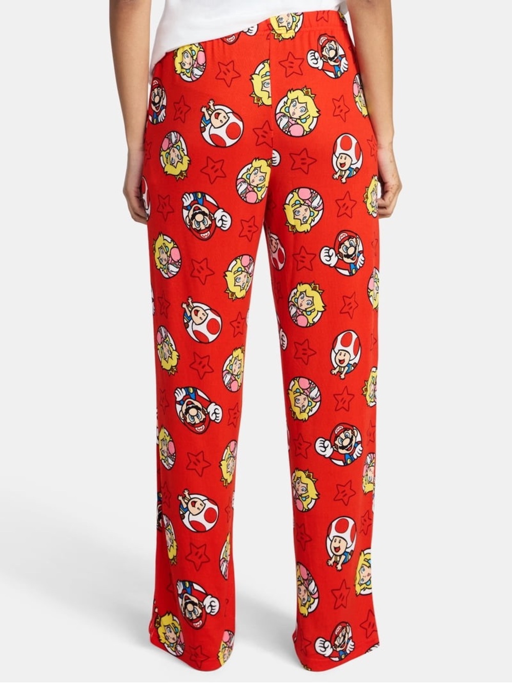 Nintendo Red Women’s Pajama Pants with Mario & Friends Faces Size S (4-6)